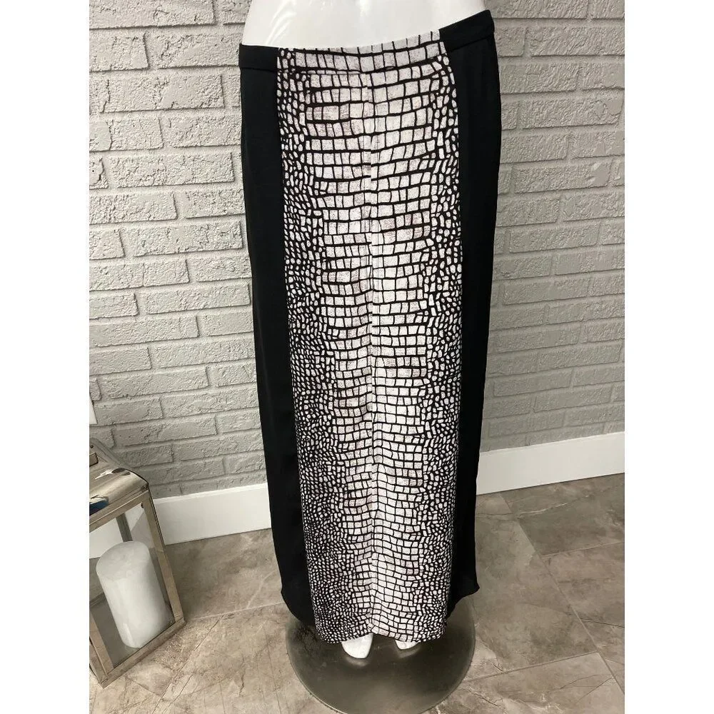 Carmen Marc Valvo Women Black White Mini With Maxi Overlay Combo Skirt Size 6